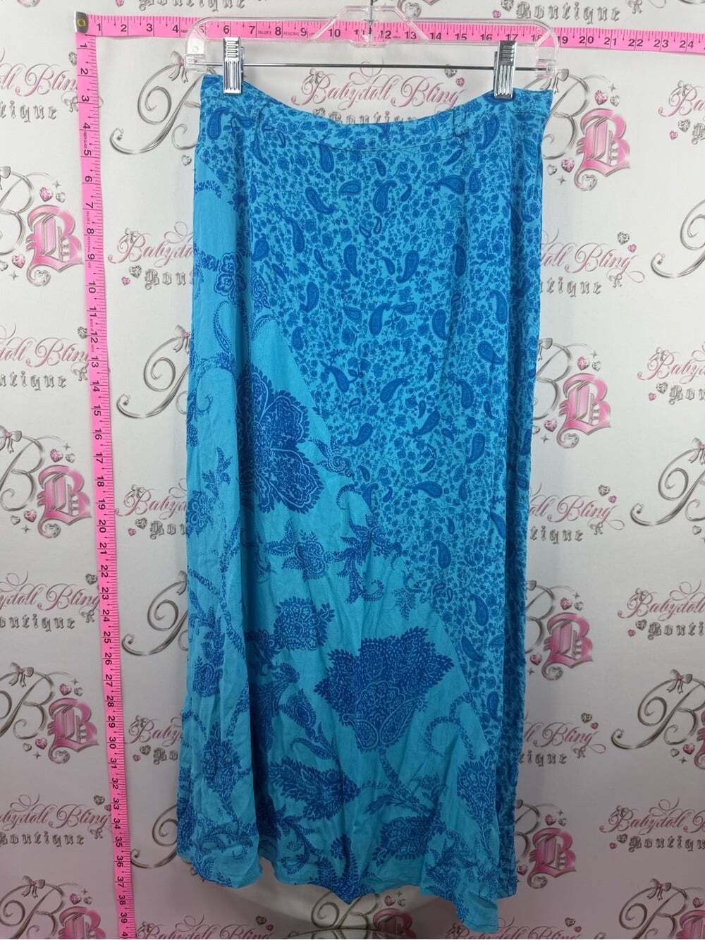 MACKAYS skirt paisley flowers Women's Turquoise Paisley Print tiki Skirt